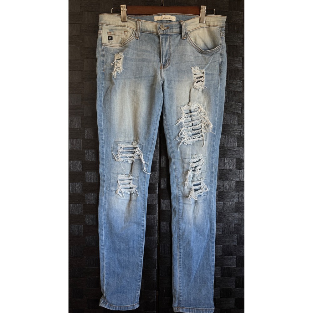 KanCan Skinny Jeans Women 28 Light Wash Distressed Ripped Denim Pants